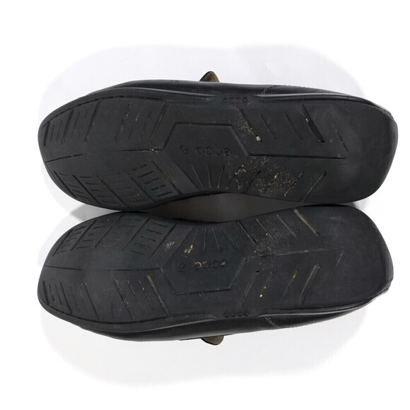 ecco Black Leather Moccasin Slip On Loafers Driving Shoes Old Money Quiet Luxury - Picture 8 of 10